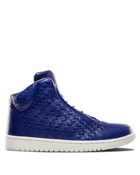 Baskets montantes en cuir bleu marine Jordan