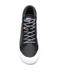 Baskets montantes en cuir bleu marine Tommy Jeans