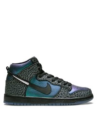 Baskets montantes en cuir bleu marine Nike