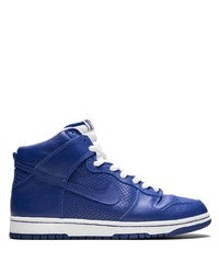 Baskets montantes en cuir bleu marine Nike