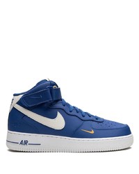 Baskets montantes en cuir bleu marine Nike