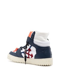 Baskets montantes en cuir bleu marine Off-White