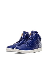 Baskets montantes en cuir bleu marine Jordan