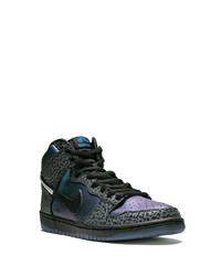 Baskets montantes en cuir bleu marine Nike