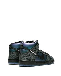 Baskets montantes en cuir bleu marine Nike