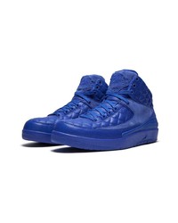 Baskets montantes en cuir bleues Jordan