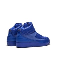 Baskets montantes en cuir bleues Jordan