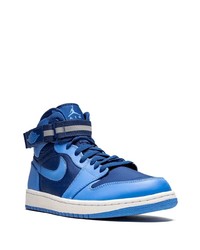 Baskets montantes en cuir bleues Jordan