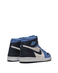 Baskets montantes en cuir bleues Jordan