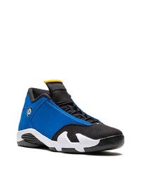 Baskets montantes en cuir bleues Jordan