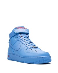 Baskets montantes en cuir bleues Nike