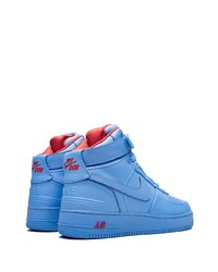 Baskets montantes en cuir bleues Nike