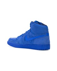 Baskets montantes en cuir bleues Nike