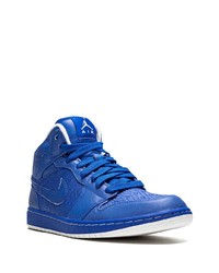 Baskets montantes en cuir bleues Jordan