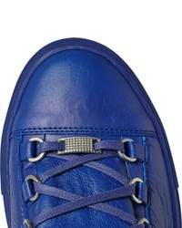 Baskets montantes en cuir bleues