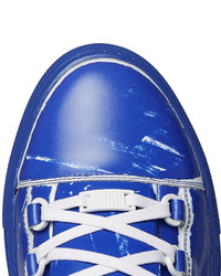 Baskets montantes en cuir bleues Balenciaga