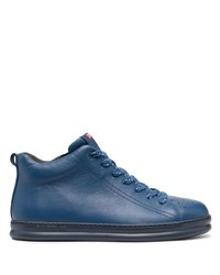 Baskets montantes en cuir bleues Camper