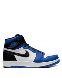 Baskets montantes en cuir bleues Jordan