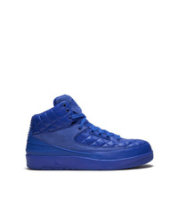 Baskets montantes en cuir bleues Jordan