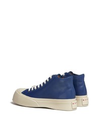 Baskets montantes en cuir bleues Marni