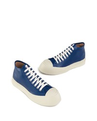 Baskets montantes en cuir bleues Marni