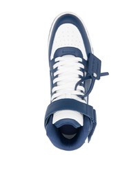 Baskets montantes en cuir bleues Off-White