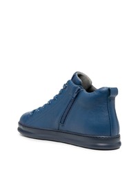 Baskets montantes en cuir bleues Camper