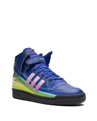 Baskets montantes en cuir bleues adidas