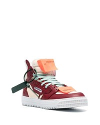 Baskets montantes en cuir bordeaux Off-White