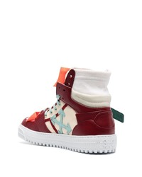 Baskets montantes en cuir bordeaux Off-White