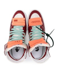 Baskets montantes en cuir bordeaux Off-White