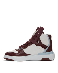 Baskets montantes en cuir bordeaux Givenchy