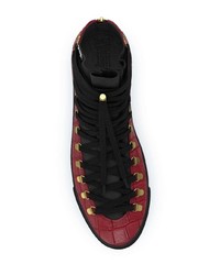 Baskets montantes en cuir bordeaux Swear