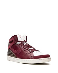 Baskets montantes en cuir bordeaux Nike