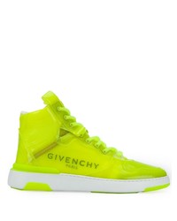 Baskets montantes en cuir chartreuses Givenchy