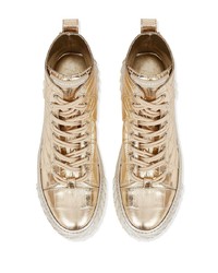 Baskets montantes en cuir dorées Giuseppe Zanotti