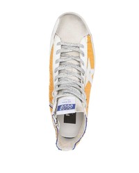 Baskets montantes en cuir dorées Golden Goose