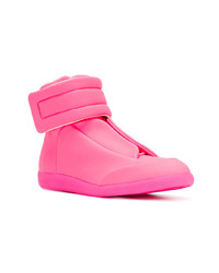 Baskets montantes en cuir fuchsia Maison Margiela