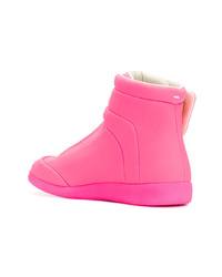 Baskets montantes en cuir fuchsia Maison Margiela