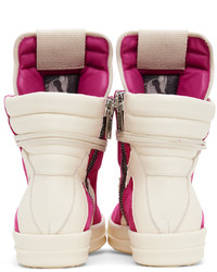 Baskets montantes en cuir fuchsia Rick Owens