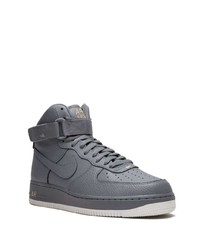 Baskets montantes en cuir gris foncé Nike