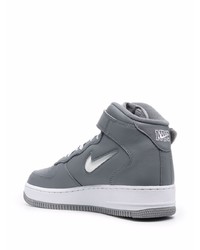 Baskets montantes en cuir gris foncé Nike