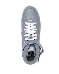 Baskets montantes en cuir gris foncé Nike