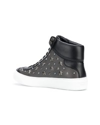 Baskets montantes en cuir gris foncé Jimmy Choo