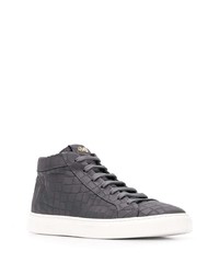 Baskets montantes en cuir gris foncé Hide&Jack