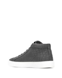 Baskets montantes en cuir gris foncé Hide&Jack