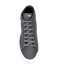 Baskets montantes en cuir gris foncé Hide&Jack