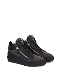 Baskets montantes en cuir gris foncé Giuseppe Zanotti