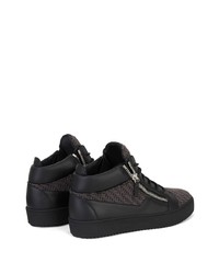 Baskets montantes en cuir gris foncé Giuseppe Zanotti