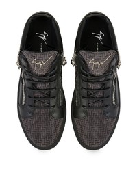 Baskets montantes en cuir gris foncé Giuseppe Zanotti